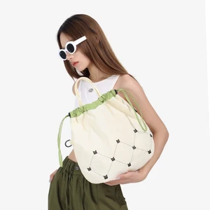 NOXXON Custom Nylon Tote Bag Large Capacity Solid Color Shoulder Crossbody Bags Casual Sling Bags with Drawstring for Girls