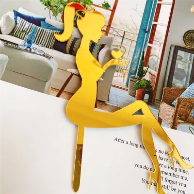 2020 New Acrylic Cake Topper for Birthday Party Decoration Acrylic High Heel Silhouette Girl Cake Toppers