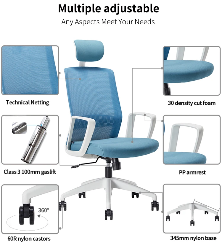 Adjustable Height With Headrest Executive Office Chair factory