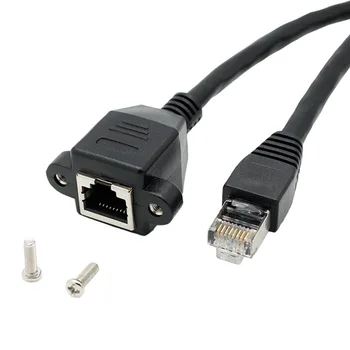 Ethernet Internet Network LAN RJ45 Male to Female Extension Cord Cable Black New
