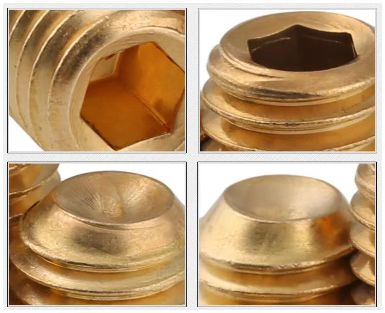 Din916 Grub Screw M3 M4 M5 M6 M8 M10 Gb80 Hexagon Socket Brass Set