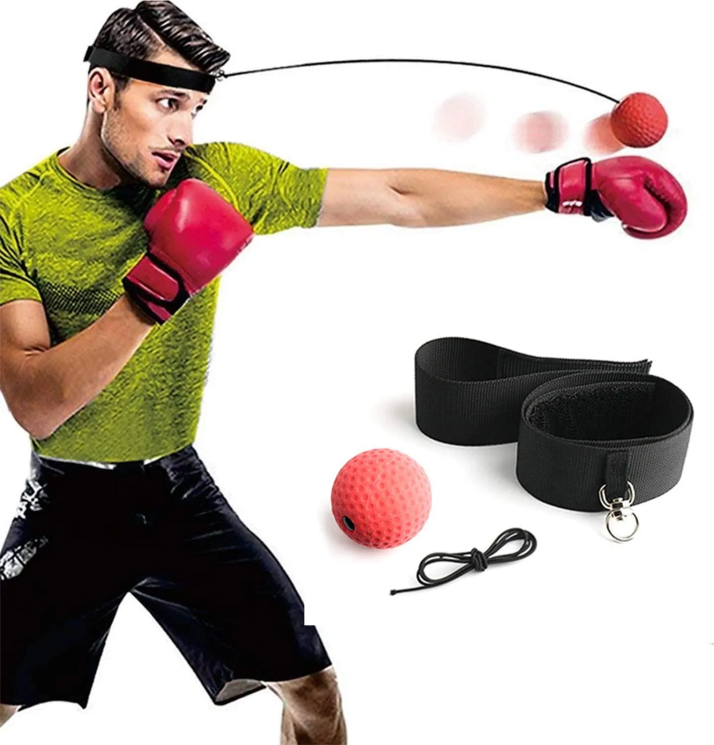 Fight Ball Reflex Boxing Trainer Training Boxer Speed Head String Cap Fast T8B8 