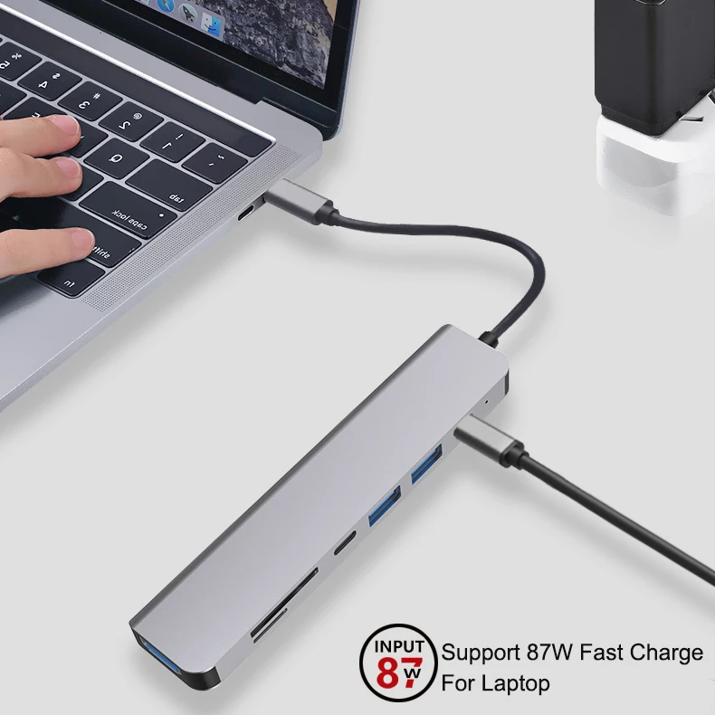 Chinese factory supplier supply  Multi-function 7 In 1 Usb C Hub Docking Station 4k Hd Usb3.0 Tf/sd Card Reader Usb C Hub 7 In 1 Multiport Hub - Buy 7 In 1 Type-c Usb-c Hub Docking Station 7 In 1 Usb-c Hub Dock Aluminum Alloy 4k Hd 30hz Du 7 In 1 Usb-c Hub Type C To Usb 3.0 4k Hdmi Adapter