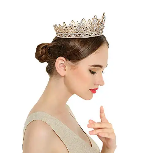 Crystal Tiara For Women Bridal Crown Wedding Prom Queen Pageant Hair Accessories 
