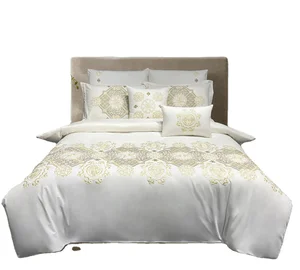 Embroidery king Size Comforter Sets 7 Pieces Luxury Customized Embroidery Bedding Comforter Sets