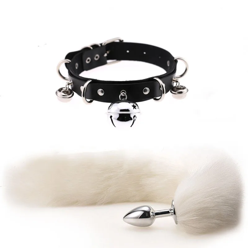 Plug Anal de Metal com Cauda Longa em Forma de Cauda de Raposa Branca,  Brinquedo Sexual Anal para Mulheres, Homens e Casais Gays