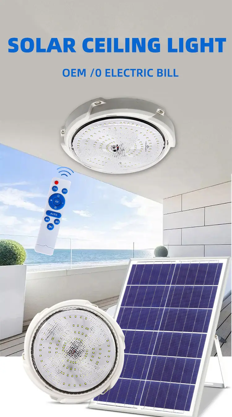 Indoor Solar Ceiling Light Factory Direct with Remote Control Solar Light Lamp for Indoor Indoor Solar Light Home House