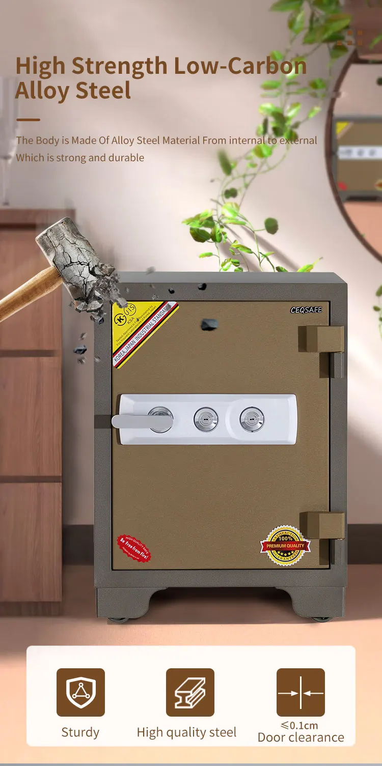 CEQSAFE 2 Hour Double Key High Quality Security Strong Metal Home Deposit Money Fireproof Safe Box supplier