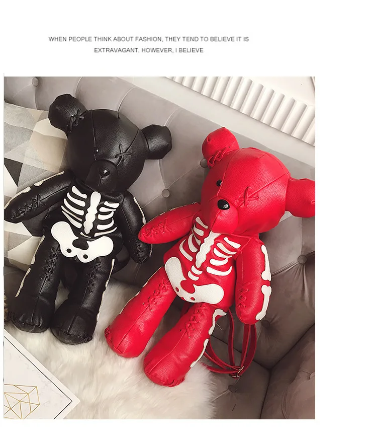 Fashion Skeleton Bear Female Backpack 
