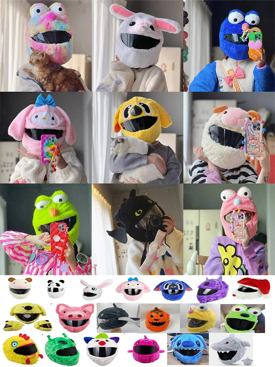 Grappige Motorhelm , Shark Vorm Pluche Voor Motorhelm Stofbescherming Leuke Helm Gepersonaliseerde Universele Pluche Dier Helm Covers