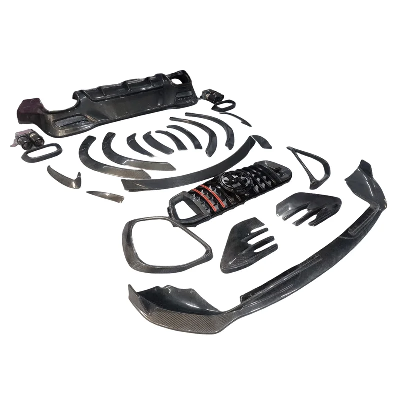 Lábio Frontal Grill e Difusor Traseiro para Mercedes Benz GLE AMG