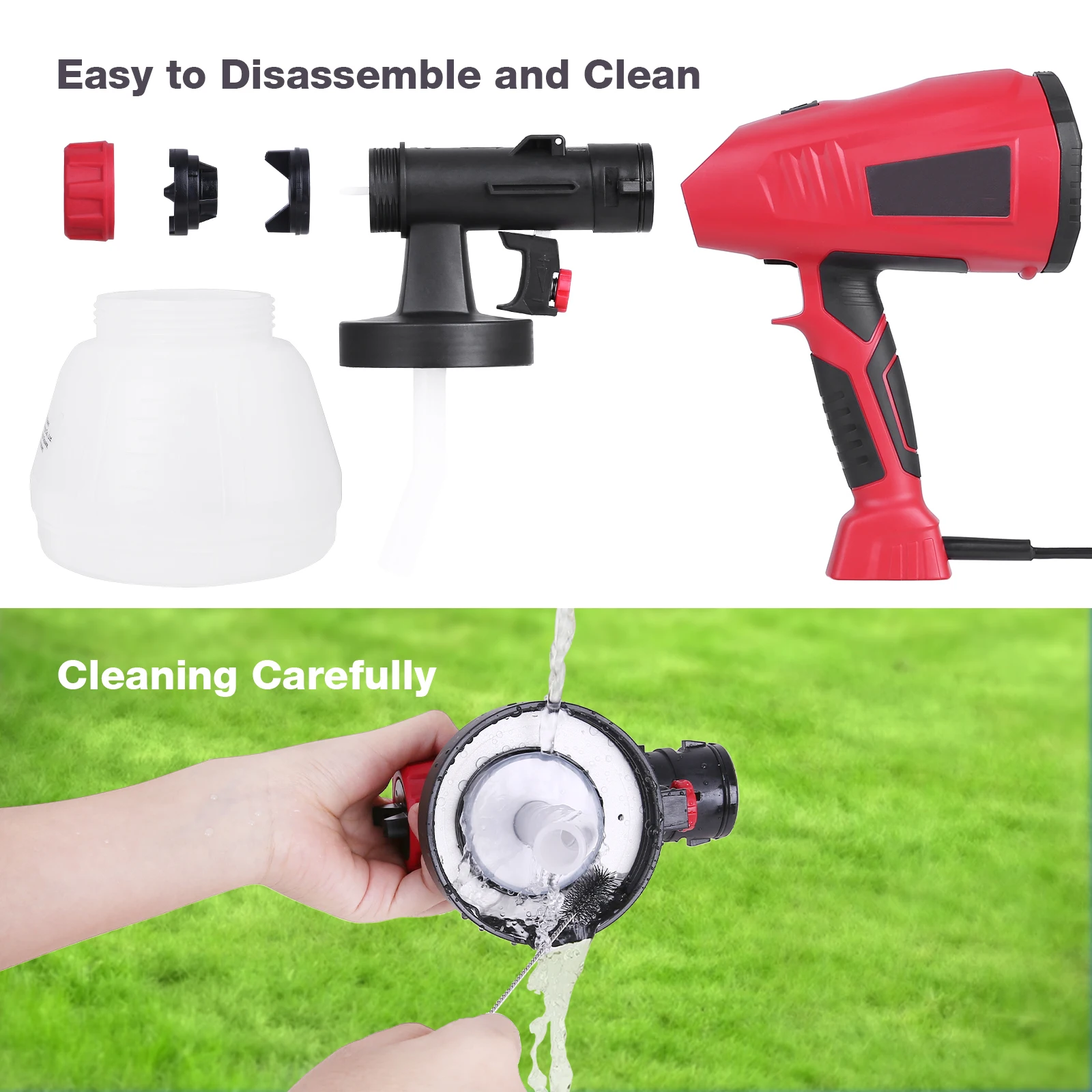 Meterk 400w Paint Sprayer 800ml Container Electric Airless Sprayer Handheld Paint Electric Gun