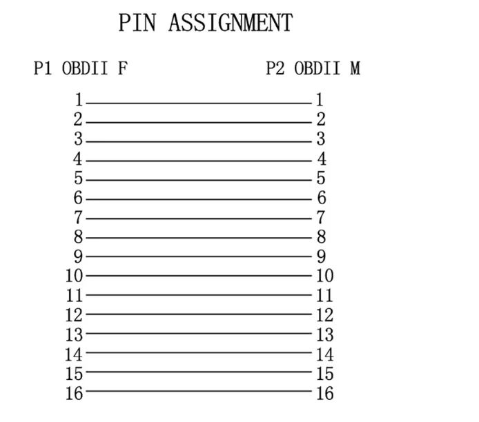 AUTOOL 1.5M Full 16pin Obd2 Obd Cable Best Selling 16pin Male to 16pin Female Extension OBD 2 Cable