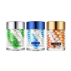 New Private Label  3 Colors Aloe Vera Hyaluronic Acid Caviar Essence Repair Eyes Skin Anti Wrinkle Eye Care Eye Cream