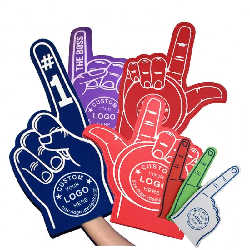 Festival Party Tools 3mm/4mm/5mm Thickness Eva Cheering Foam Finger With Slogan