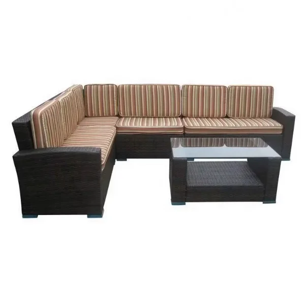 Luxury Imported Rattan Corner Sofa for Outdoor Gardens