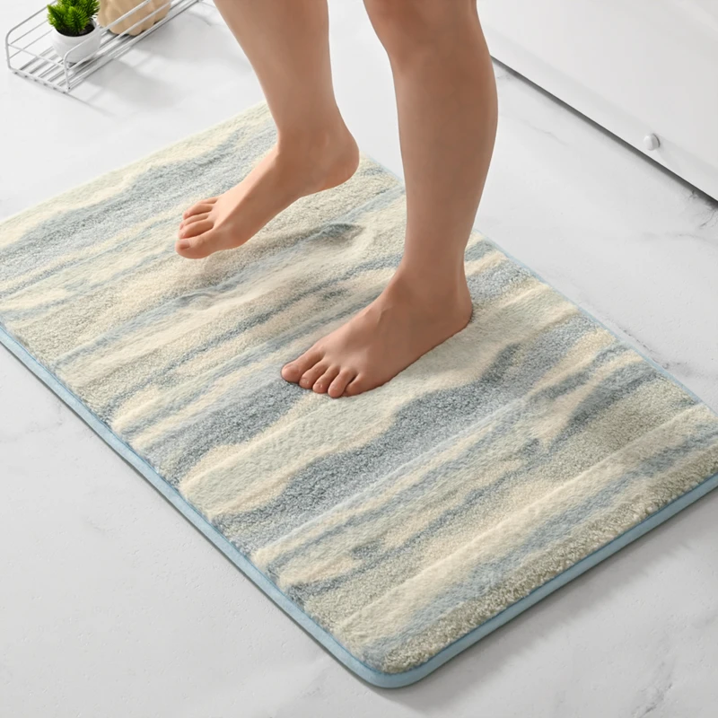 Luxurious Quick-Drying Moon Velvet Bathroom Rugs - Soft Plush, Anti-Slip, Super Water Absorbent Bath Mats for Bathroom, Premium Floor Mats for Enhanced Comfort and Safety