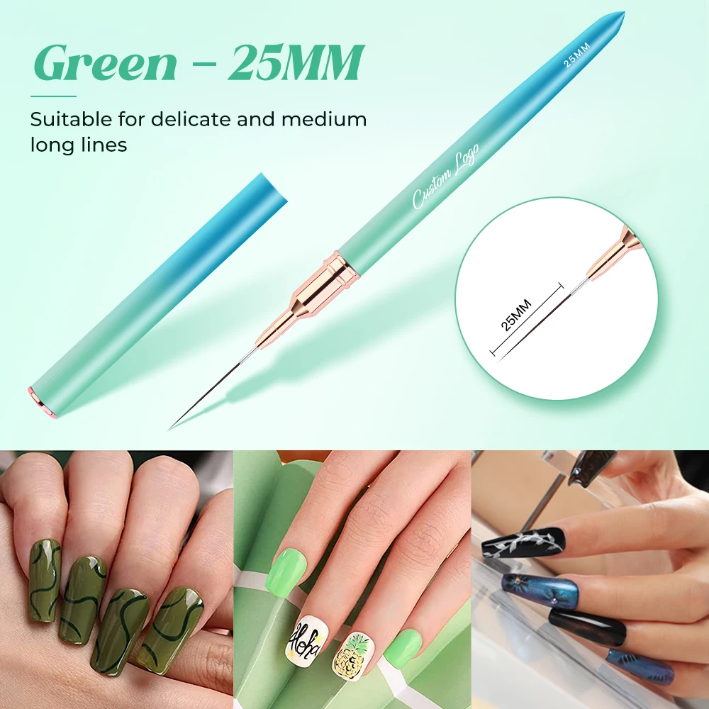 5 цветов в 1 наборе кисти для ногтей с индивидуальным логотипом супертонкий лайнер 7 мм 9 15 20 25 набор кистей ногтевого