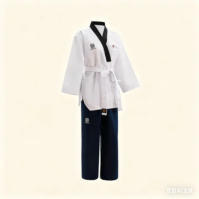 Professional Women's WTF Style Taekwondo Poomsae Uniform with Navy Blue Pants Custom Logo and Competition Training Dobok