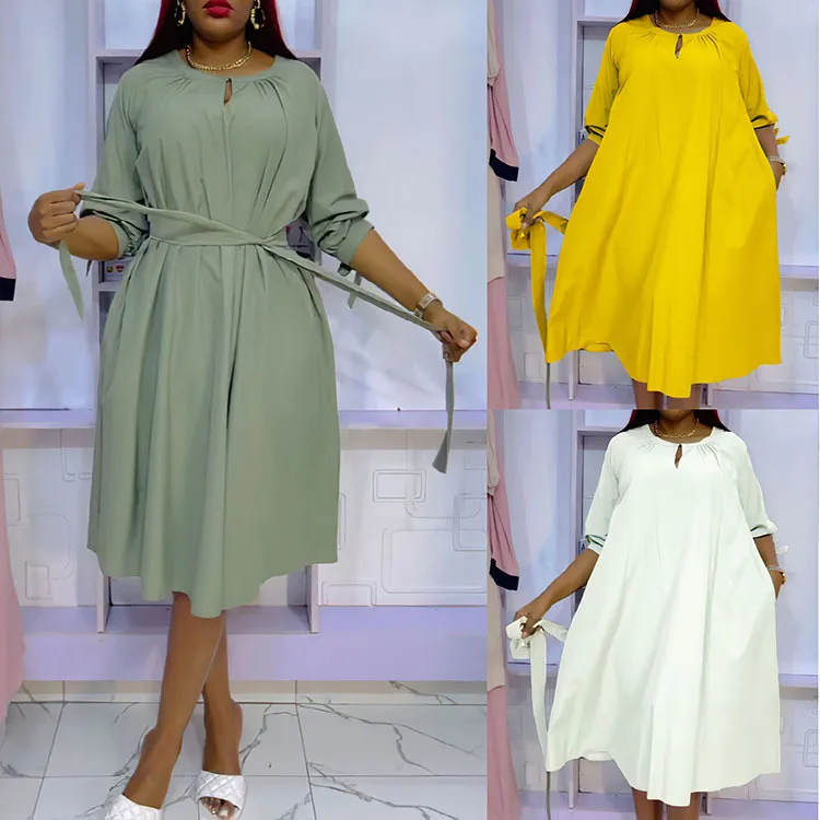 Loose Plus Size Women's Fashion - Comfortable Linen Dress