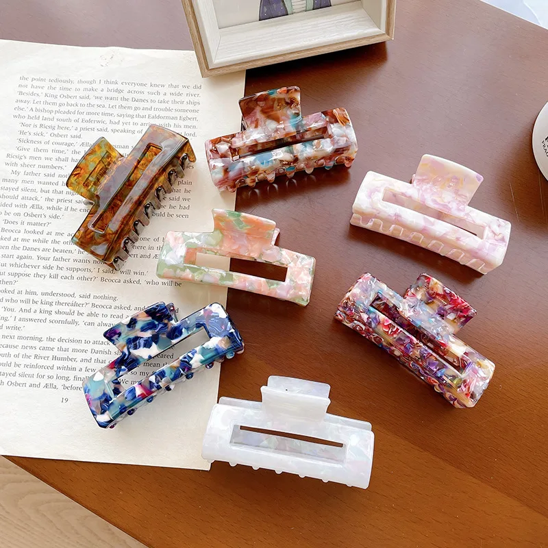 Корейский высококачественный Ацетатный Лидер продаж Ретро Черепаховые украшения для волос простые элегантные большие заколки женщин