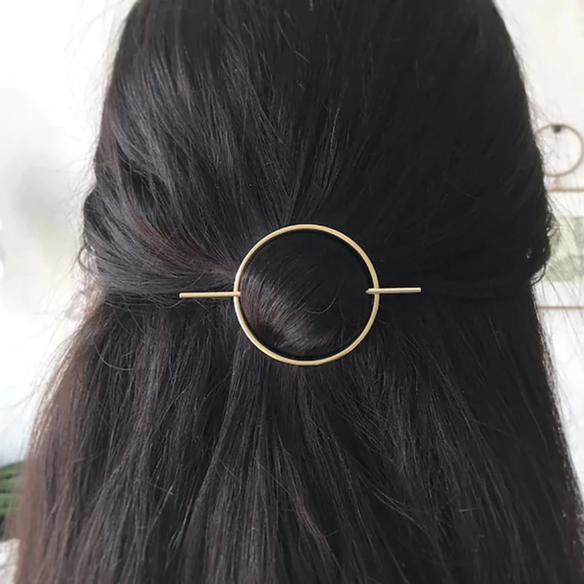 Minimalist Gold Hair Accessories Brass Round Circle Barrette Hair Pin Slide  Stainless Steel Geometric Hair Clip - Buy Minimalist Gold Hair Accessories  Brass Round Circle Barrette Hair Pin Slide Stainless Steel Geometric