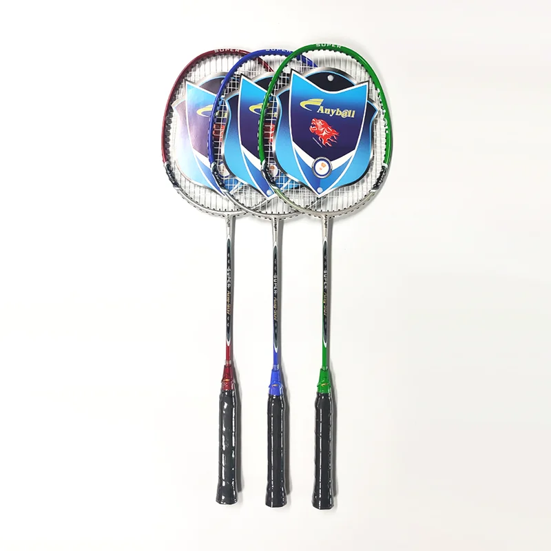 Cheap China Factory wholesale Aluminium alloy and Nylon String Single Piece Racket With String and a bag Badminton Racket