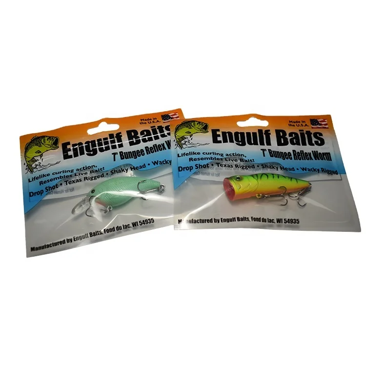 custom clear plastic bag soft fishing lure bag with ziplock Printed Aluminum Package The gusseted bottom opens for increased storage capacity Fishing Lure Zipper Packing Bags,