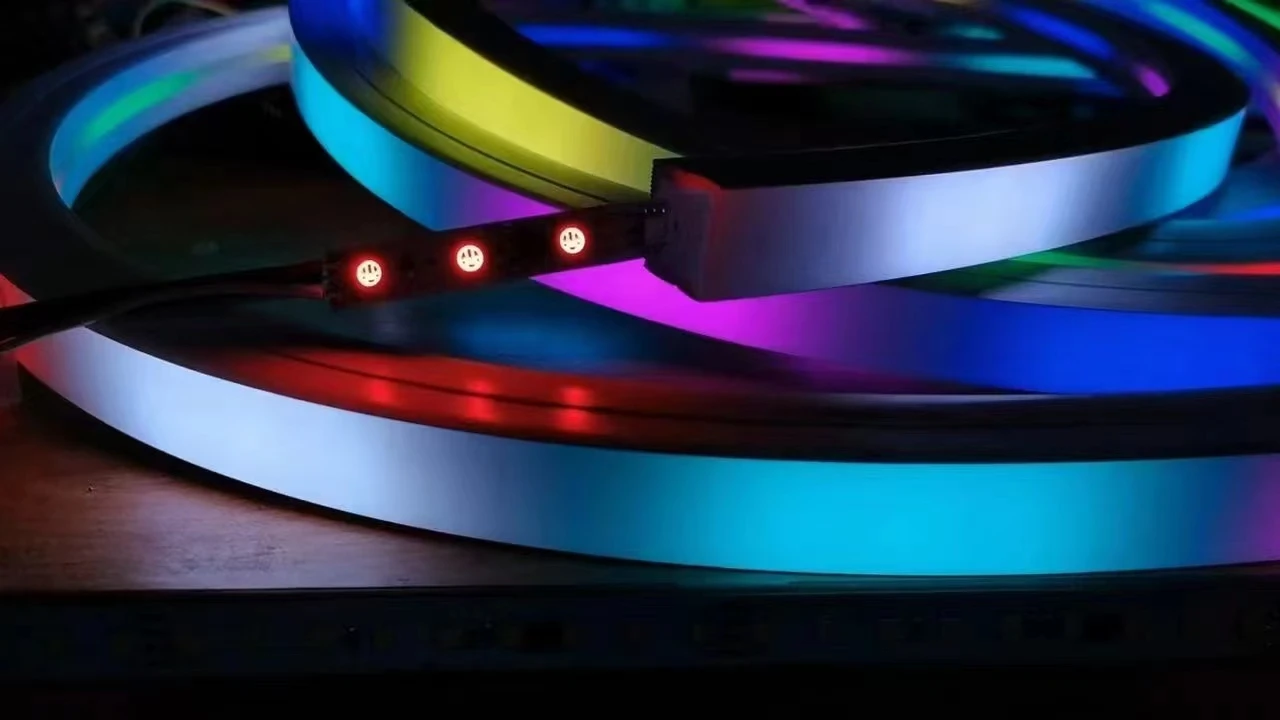 Dmx Rgb Rope Black 360 Degree View Dmx Neon Strip 24V 48V Waterproof IP68 72Leds ...