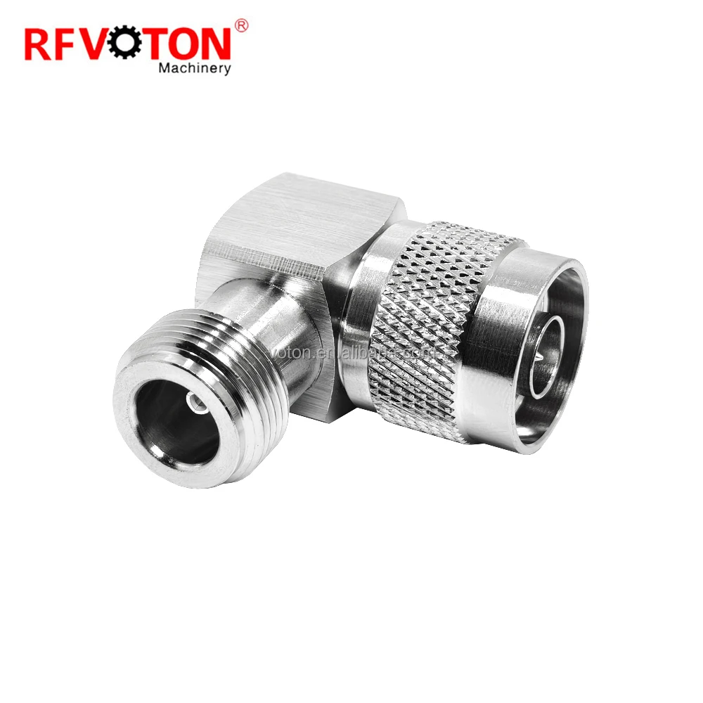 N Male to N Female 90 Degree Right Angle Adapter Gold Plated Contact Brass RF Connector for Coaxial Cable and Panel Mount