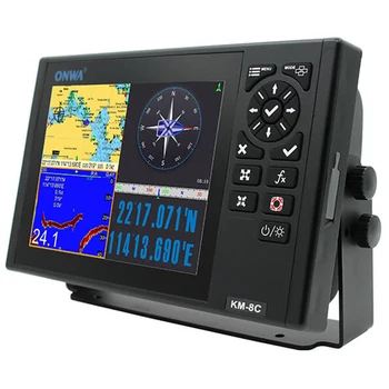 Marine ONWA Km-8c 8-inch GPS Chart Plotter  Multi Function Display with Fish Finder