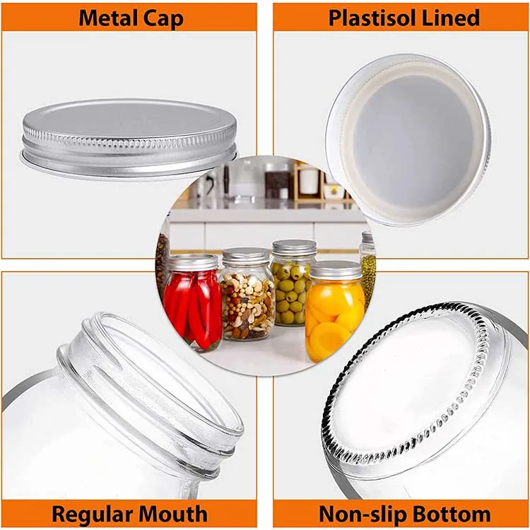 Wholesale Food Storage Jam Sauce Honey Canning Jars Container Wide