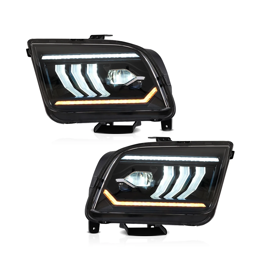 Headlight Head Light LED Lens Headlights Head Lamp for ford Mustang Headlamp Headlight 2005-2009 Plug and Play