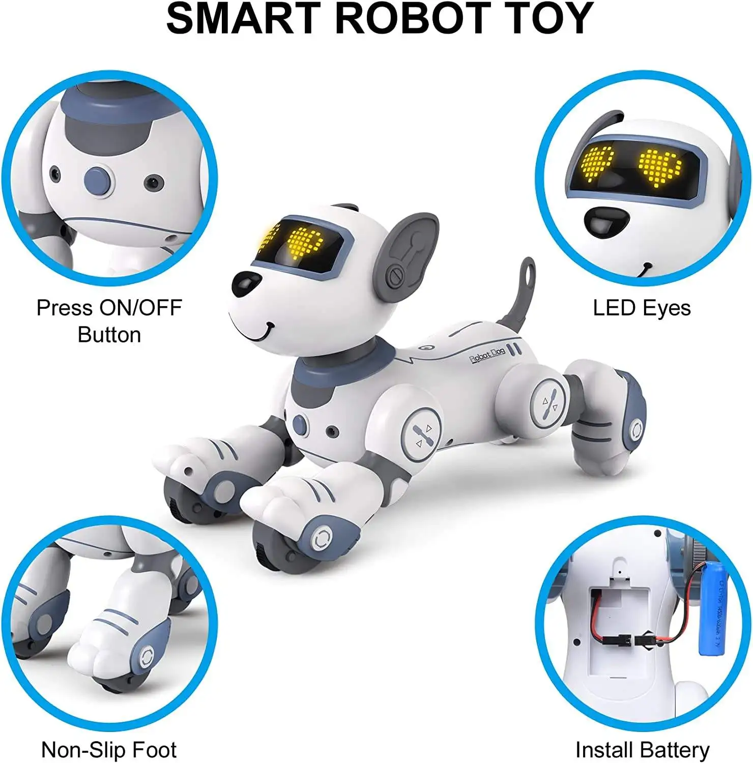 Electronic Remote Control  Voice Dialogue Smart Robot Dog Intelligent Sound Toys RC Music Follow Stunt Pets Dog for Kids