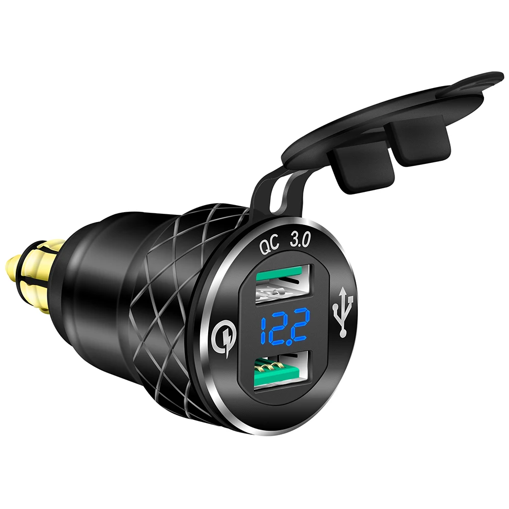chatten het formulier Groenland Marine Rv Waterproof Din Hella Merit Socket 12v Motorad Usb Charger Dual  Quick Charge 3.0 Usb Outlet With Cover And Voltmeter - Buy Din Hella Socket  12v,Din Merit Socket,Motorad Usb Charger Product