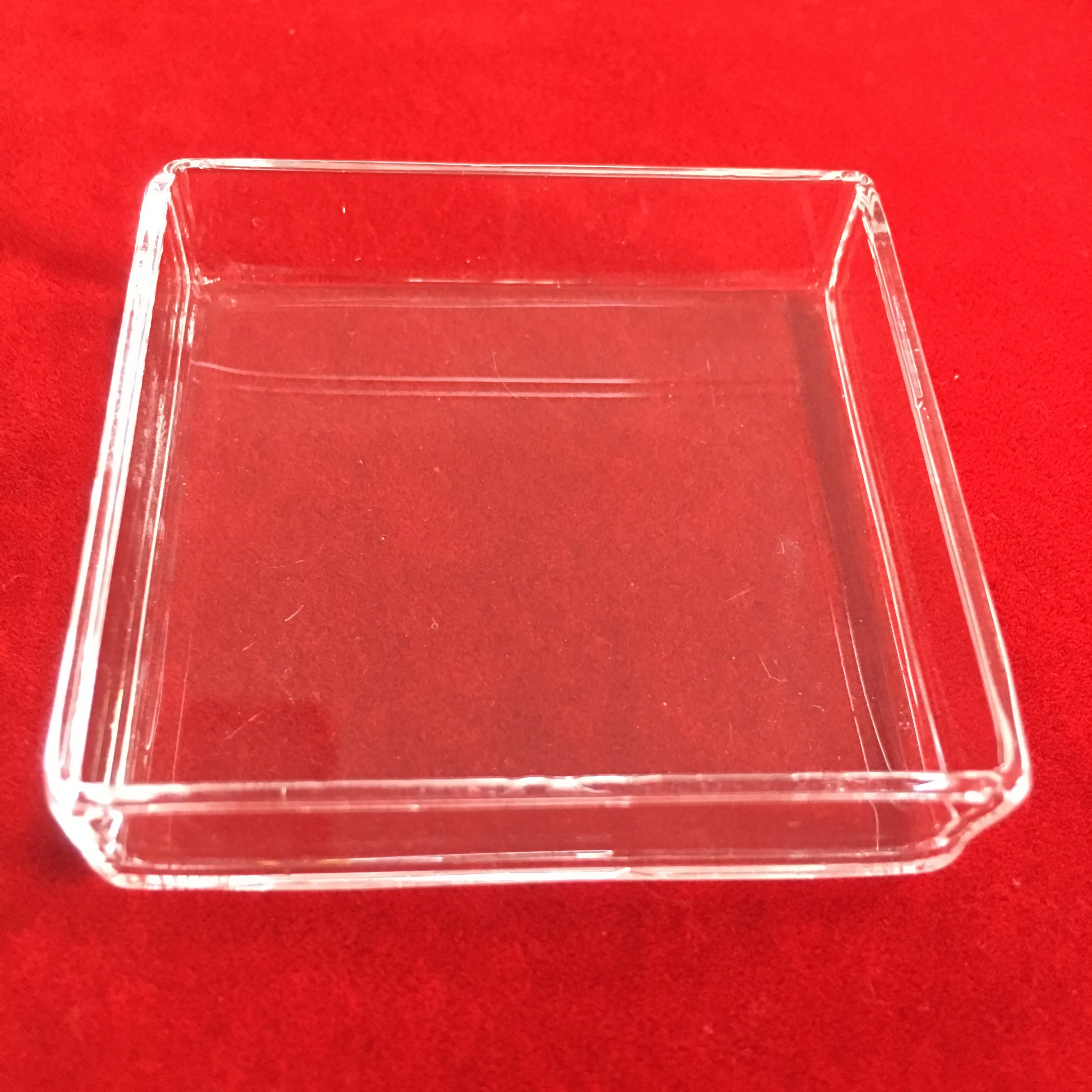 Transparent Customized Rectangular Quartz Petri Dish