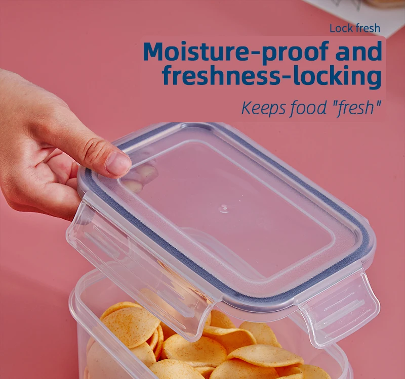 Rts Ecofriendly Kitchen Food Storage Square Shape Plastic Airtight