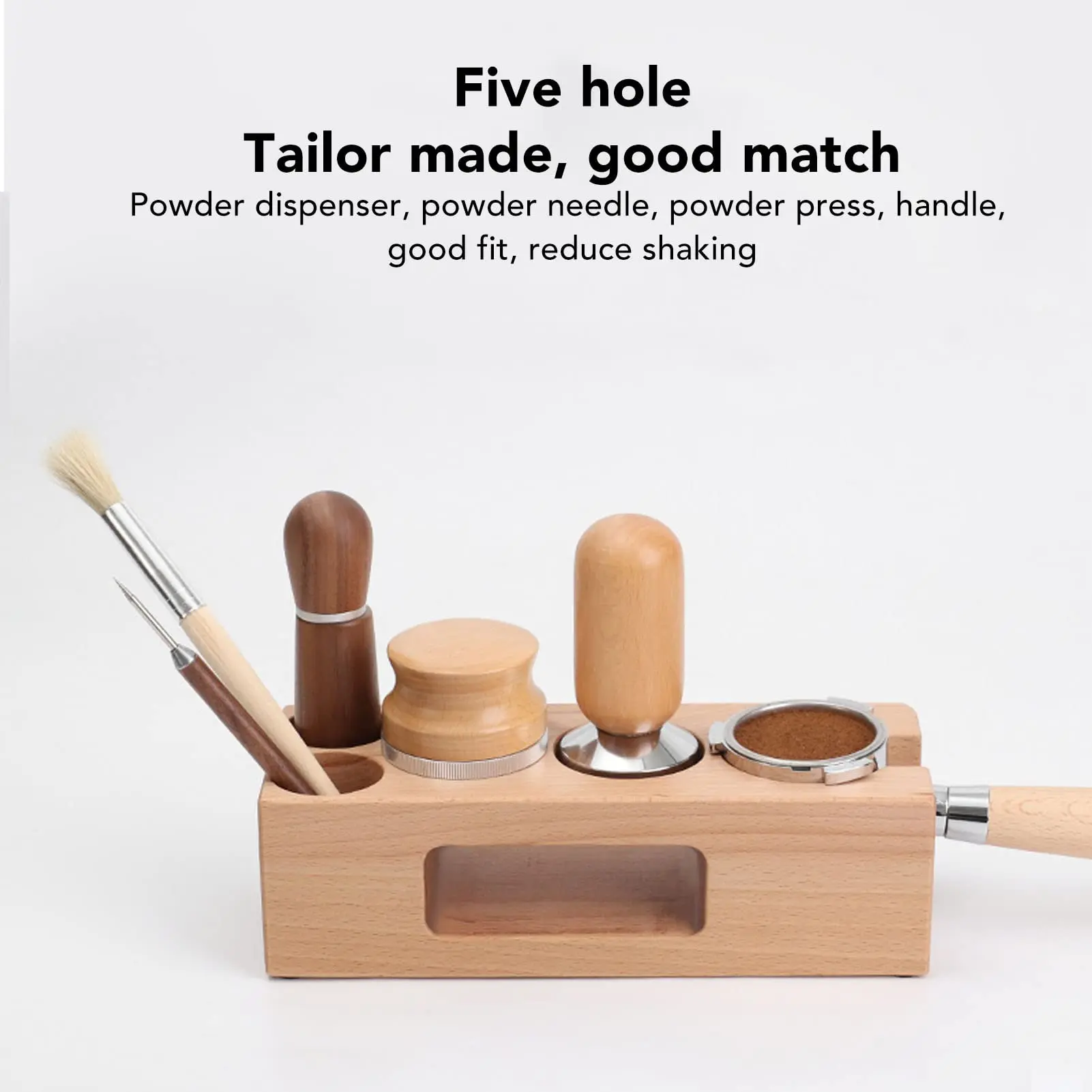 Wooden Coffee Tamper Holder, Wooden Non Slip Coffee Tamping Espresso Station for Cafe Home,Wood Coffee Tamper Station supplier
