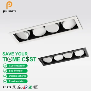 PULUOTI IP20 White Square LED Downlight 20W GX53 COB for Hotels 28W Encastrable for Home IP20 Rated Recessed Downlight 3000K