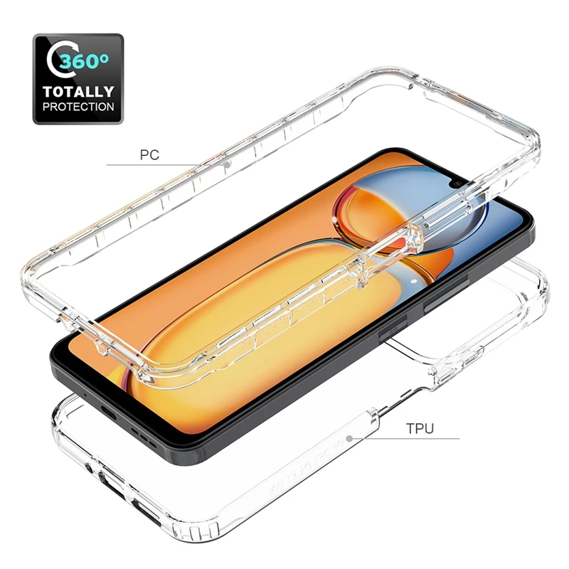 Hot Sale Transparent Gradient Color Protective Soft TPU Cell Phone Cover Case for Xiaomi Redmi 13C 4G 5G Poco C65