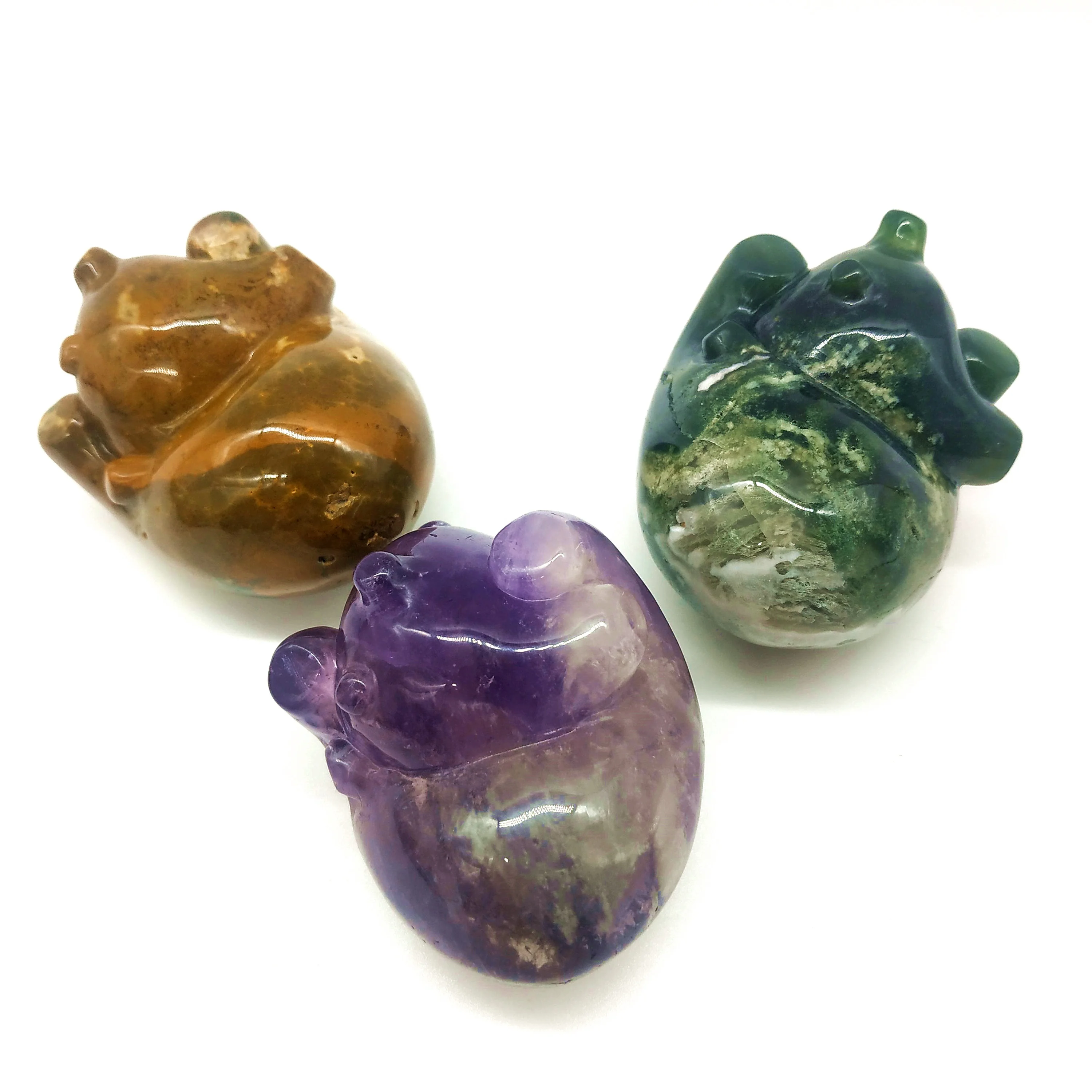 Crystal Carved Heart Shaped Healing Natural Stone Gemstone Wholesale~ Decor V4E1 