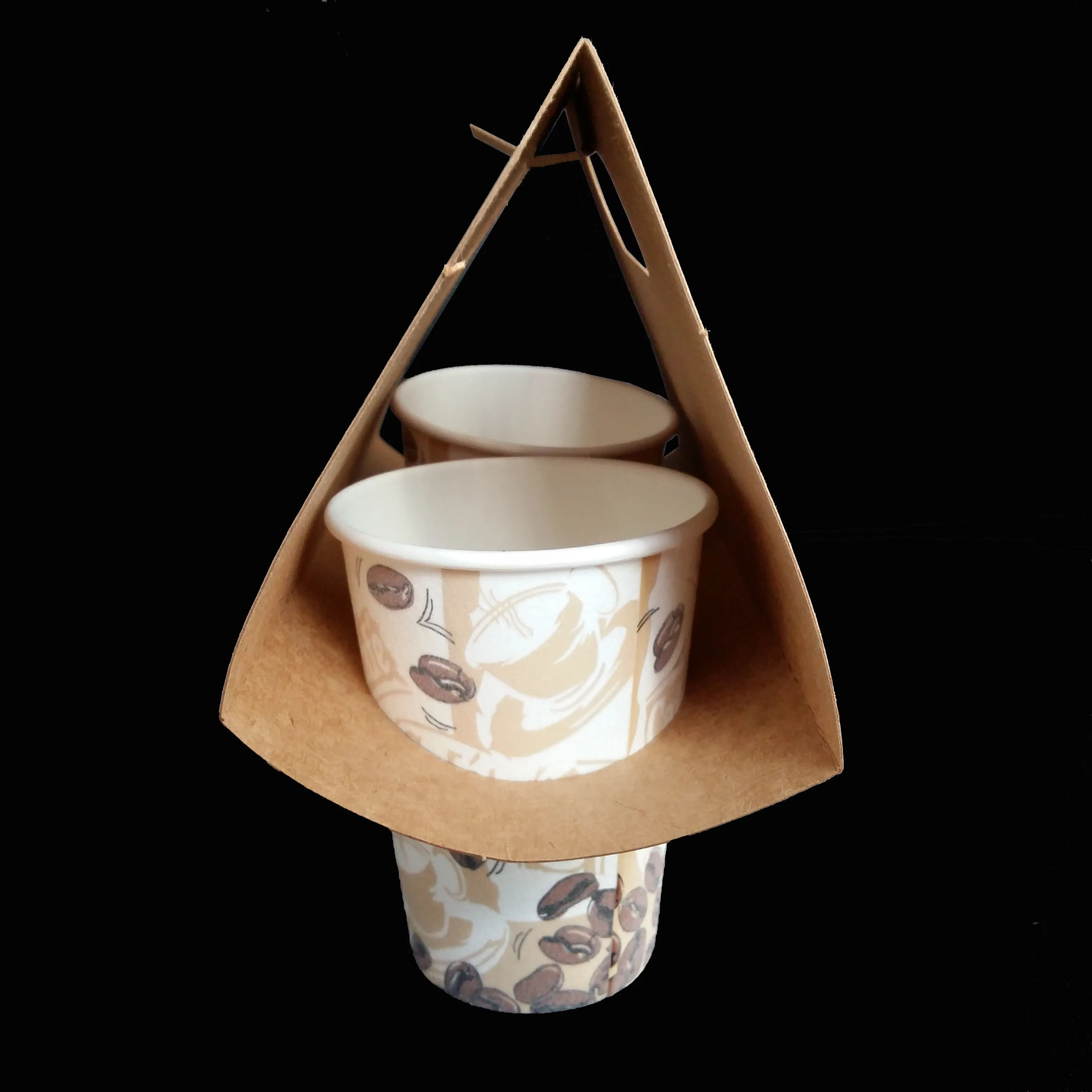Wholesale Double 2 cups Flat packaging coffee to go cup holder paper bag  From m.