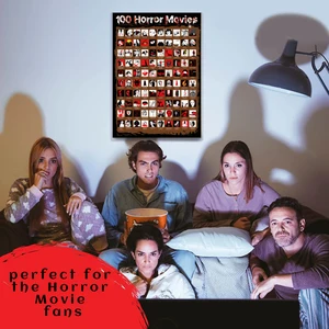 Scary Dracula Movie Ghost Film Bucket List Poster,Top 100 Horror Movies Scratch Off Poster