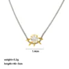 Gold-Round-silver chain-gold pendant