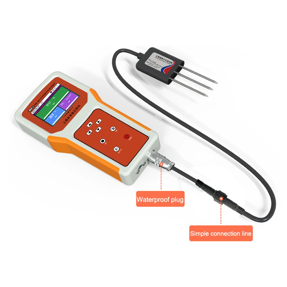 Agriculture Soil NPK/PH/EC Analyzer Moisture Nutrient Sensor 7in 1 Soil Tester with Portable Handheld LCD Display Terminal