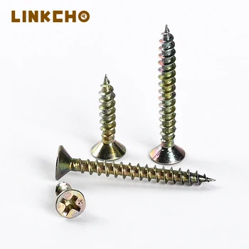 Particle Board Countersunk Self Clearing Tapping Carbon Steel Saw Chipboard Wood Screws with thread for Furniture Drywall Set