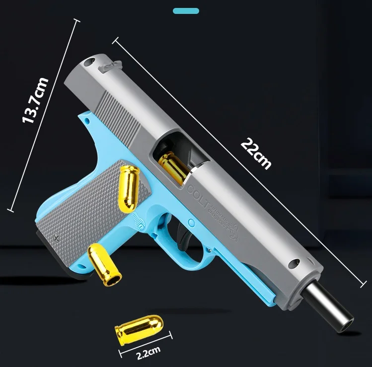 Kid's Pure Throw Shell M1911 Toy Guns Non Firing Model Empty Hanging Back Chamber Hand Loaded Toys