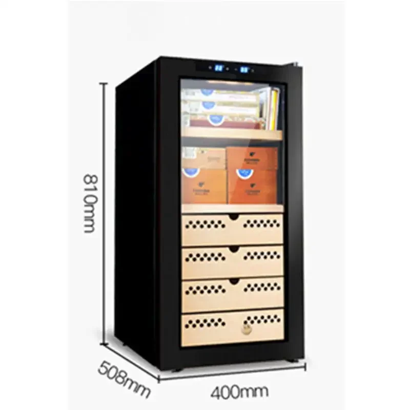 Small Humidity Cigar Cabinet Air Cooled Single Temperature Cedar Wood ...