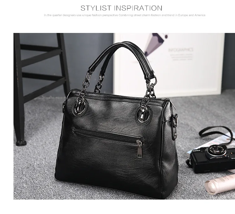 Women Fashion PU Leather Handbags Ladies Portable Office Shoulder Bag Hobos Totes