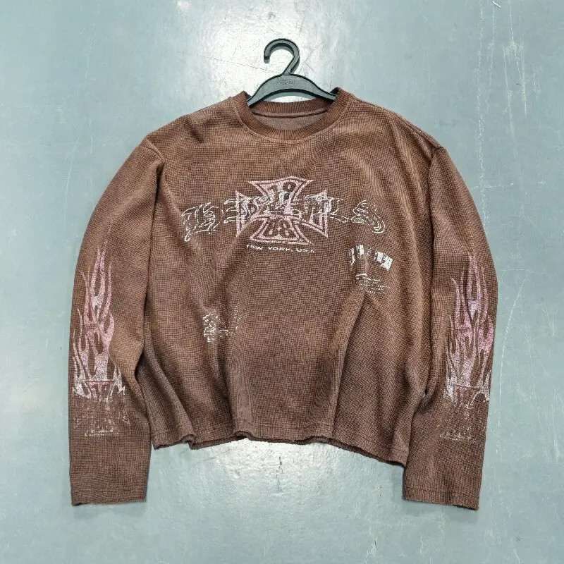 High Quality Oversized Vintage and Washed Styles Cotton Drop Shoulder Men's Crew Neck Sweatshirts gallery 7